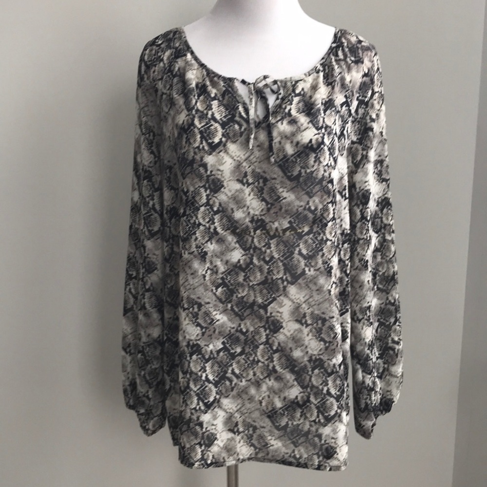 Sheer tunic blouse snake print sz  M/L